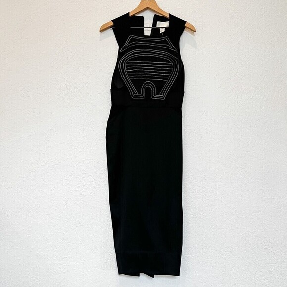 H&M Olivia Wilde Conscious Exclusive Black Dress Size 8 - Picture 4 of 11